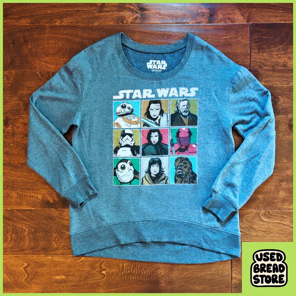 Star Wars Heathered Blue Women's Long Sleeve Sweatshirt | L | Kylo, Skywalker
